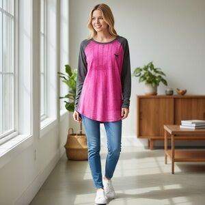 PINK Victoria's Secret Gray Pink Top